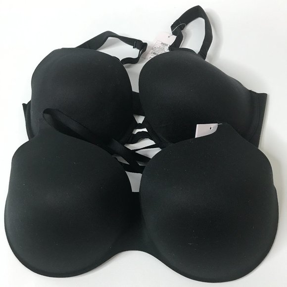2 x Women's Auden Underwire Bras 34DD Black - Picture 1 of 11